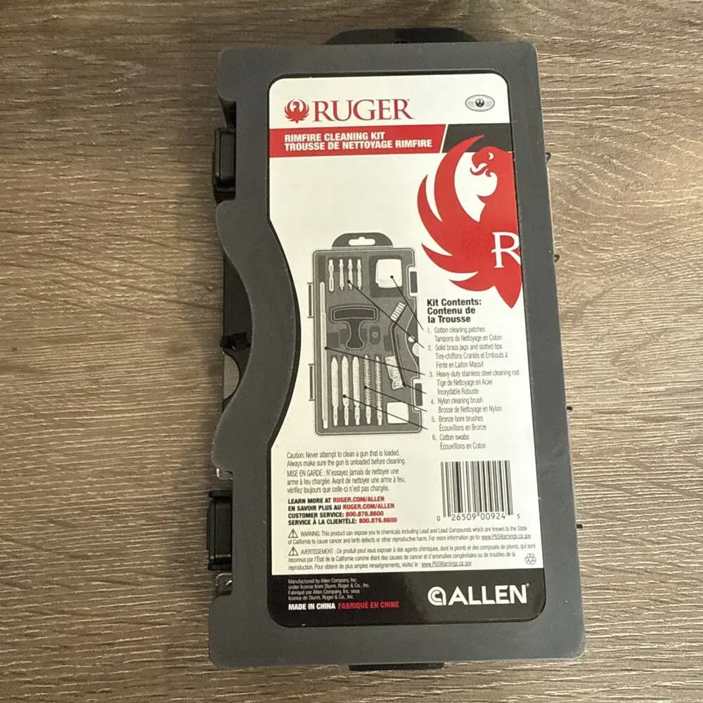 Brand New - Allen Ruger Rimfire Cleaning Kit .22 Cal 12 Pcs Steel 27822